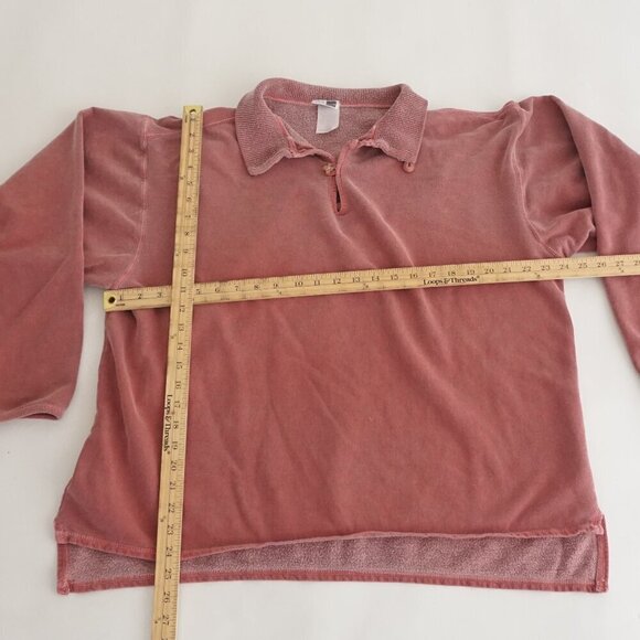 Vintage Allegro Maroon Button Collar 100% Cotton Lightweight Sweater XL - Picture 3 of 9